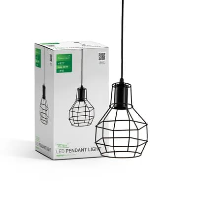 LED visilica Green Tech E27 x 1 kom, crna boja