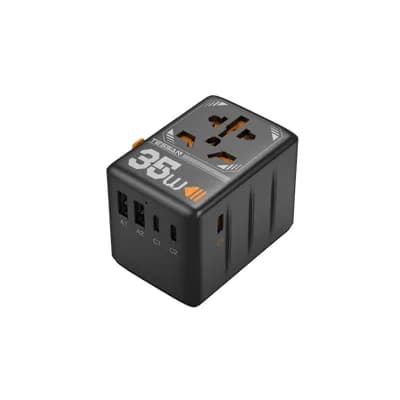 Putni adapter Tessan TS-WTA02, 2x USB-A, 3x USB-C, PD 35W, univerzalni, crni