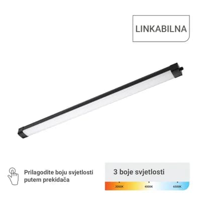 LED vodotijesna svjetiljka Green Tech, linkabilna, 3CCT, 60W, IP65, crna
