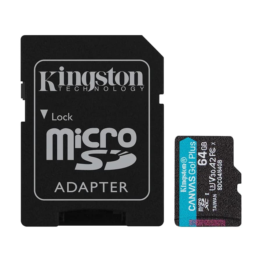 Micro SDXC card Kingston 64GB Canvas GoPlus Gen.4 200MB/s A2 U3 V30 Card + Adapter SDCG4/64GB
