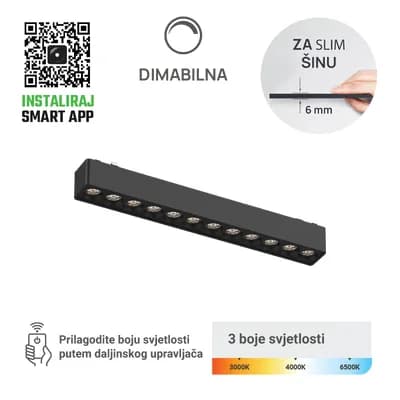 LED magnetna svjetiljka Green Tech, 12W, 3CCT, LED Osram, Dim./ Smart Lamp APP