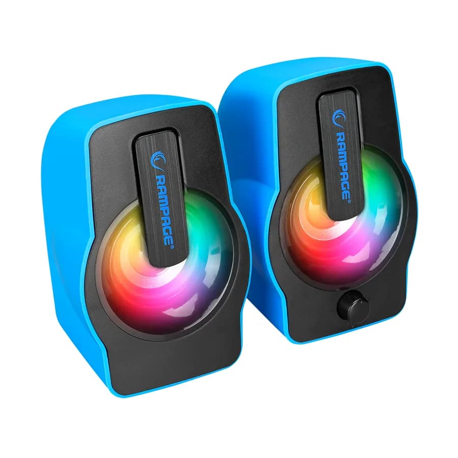 Zvučnici 2.0 gaming RAMPAGE RMS-G7 FALSETTO, 6W, RGB LED blue, 3,5mm + USB napajanje, 30258