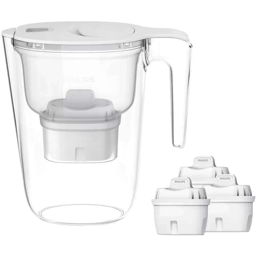 Philips Water filter pitcher AWP2933WHT4/10, 2.6 l, digital timer, 4 filters, white