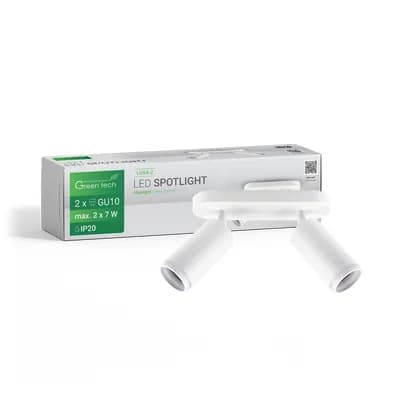 LED spot svjetiljka Green Tech, GU10 X 2 kom, bijela boja