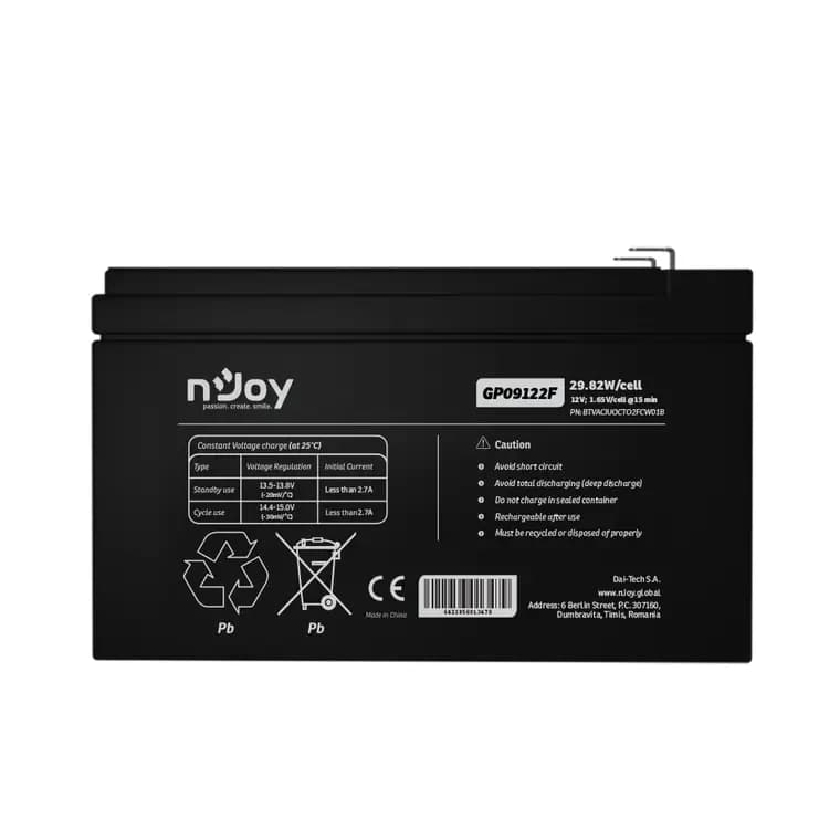 NJOY baterija 12V 9Ah GP09122F T2/F2