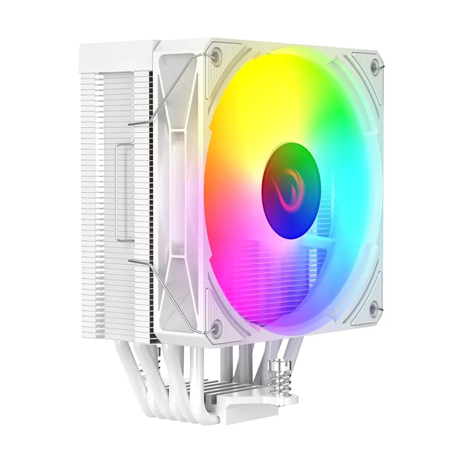 CPU hladnjak RAMPAGE OCTAGON C70 White 63CFM 12cm ARGB Temperature Display AM5/LGA1700 Compatible Air Cooled CPU Fan 41403