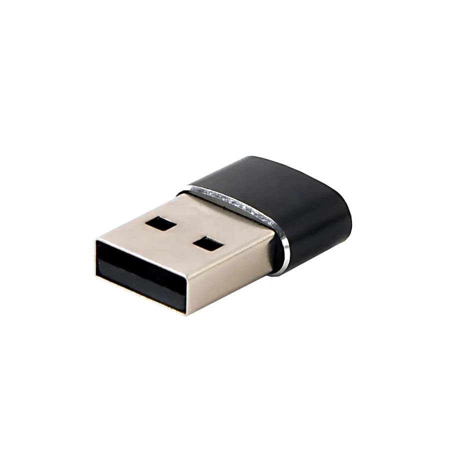USB 2,0 adapter USB2.0 AM to Type-C female black, GEMBIRD A-USB2-AMCF-02