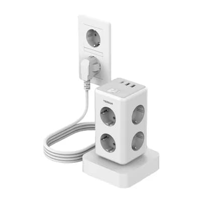 Produžni kabel Tessan TS-306TS-C, 6x AC, 2x USB-A, 1x USB-C 2m, 15W