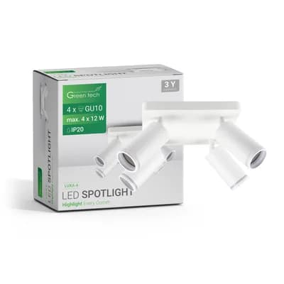 LED spot svjetiljka Green Tech, GU10 X 4 kom, bijela boja