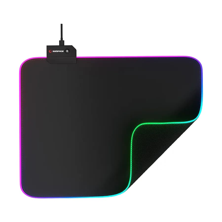 Podloga za miš za gaming RAMPAGE PULSAR RGB M MP-21 Gray 252*328*3mm RGB LED Gaming Mouse Pad, 42370