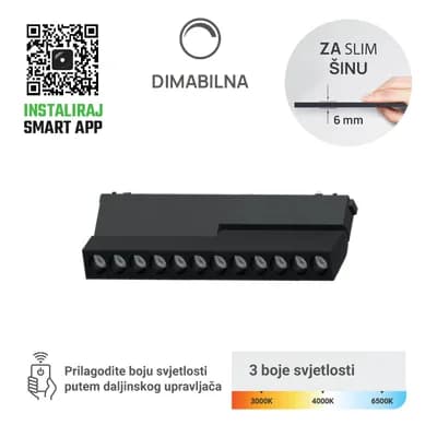 LED magnetna svjetiljka Green Tech, 12W, 3CCT, LED Osram, Dim./ Smart Lamp APP