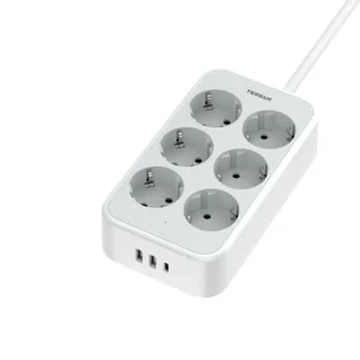 Produžni kabel Tessan TS-PS02DE00, 6x AC, 2x USB-A, 1x USB-C, 2m, 15W