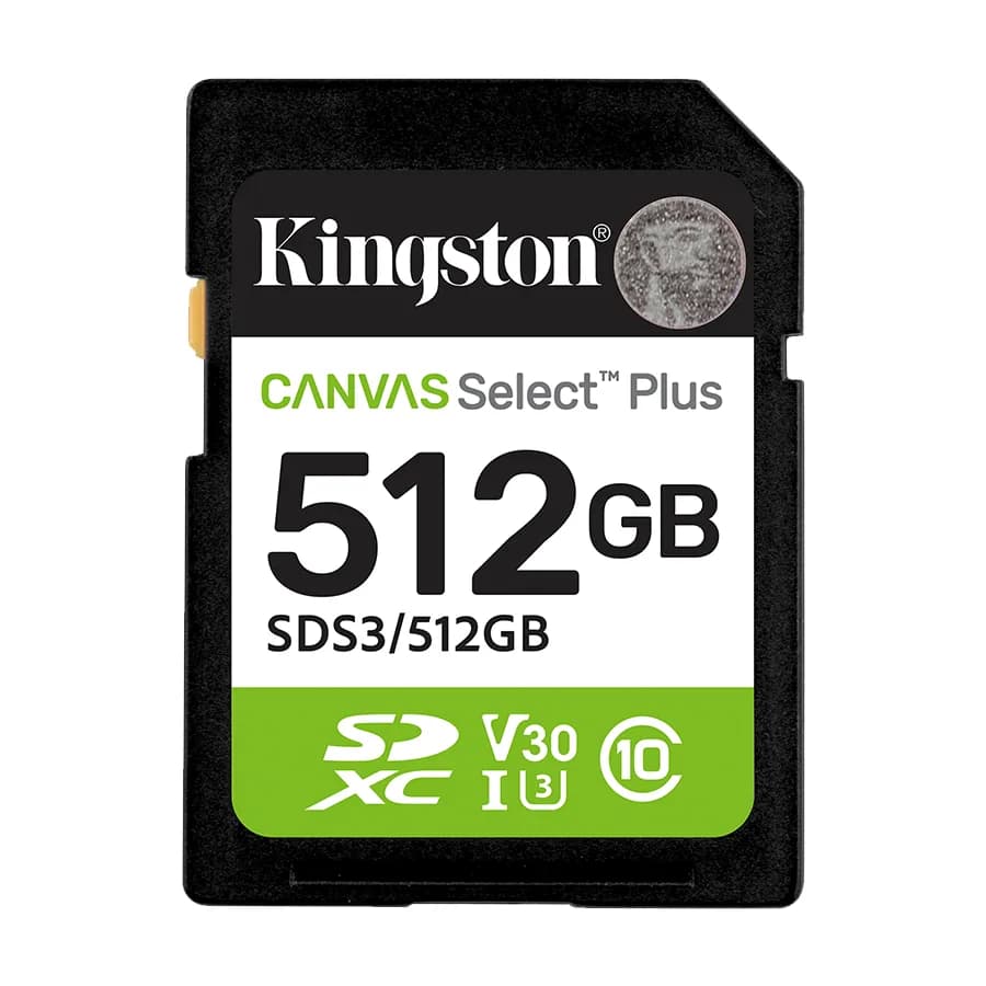 Micro SD card Kingston 512 GB SDCS3/512GB Class10 Canvas Select Plus SD adapter;100MBs Read,Class 10 UHS-I