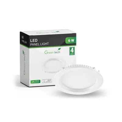 LED panel Green Tech 6W, 3000K, ugradni, okrugli