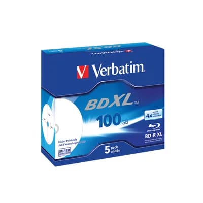 BD-R XL Blu-ray Verbatim 100GB 4x, inkjet, 5/1, jewel case
