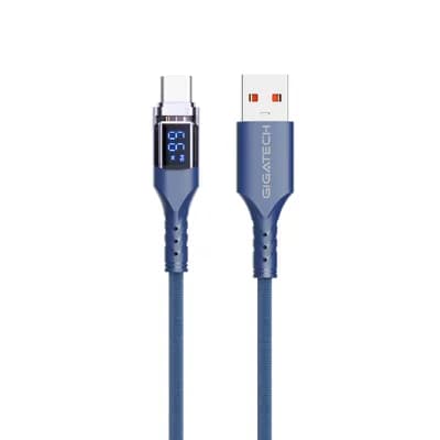 USB na C kabel Gigatech XB806 1m, s LED display-om, plavi
