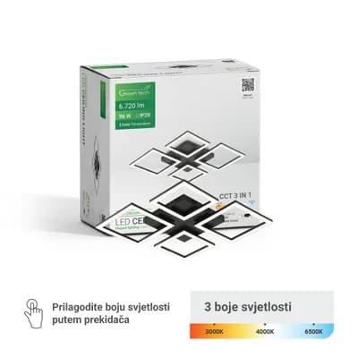 Stropna dekorativna svjetiljka Green Tech 96W, 3CCT