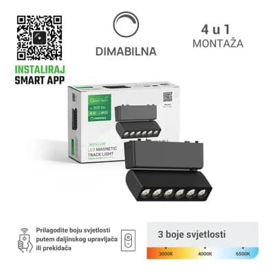 LED magnetna svjetiljka Green Tech "MYSTYLE" 6W, 3CCT, Dim./ Smart Lamp APP