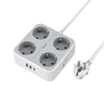 Produžni kabel Tessan TS-302-C, 4x AC, 2x USB-A, 1x USB-C, 2m, 15W