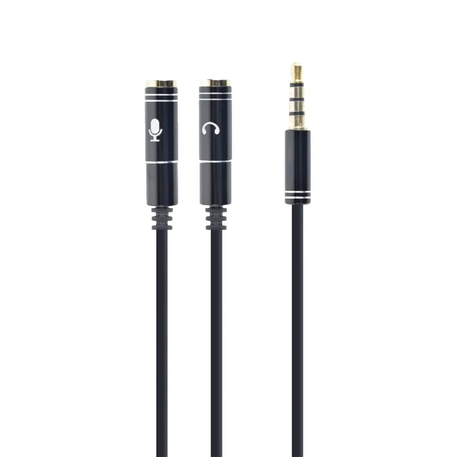 Gembird audio adapter za slušalice 3,5mm 4pin to 2x 3,5 mm 3pin (mic/slušalice), 20cm CCA-417M