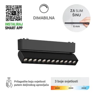 LED magnetna svjetiljka Green Tech, 12W, 3CCT, LED Osram, Dim./ Smart Lamp APP