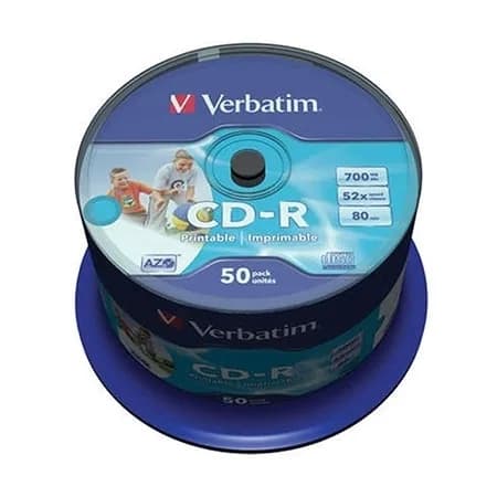 CD-R,VERBATIM, 700 MB,52X,spindle 50 kom WRAP,printable,43794