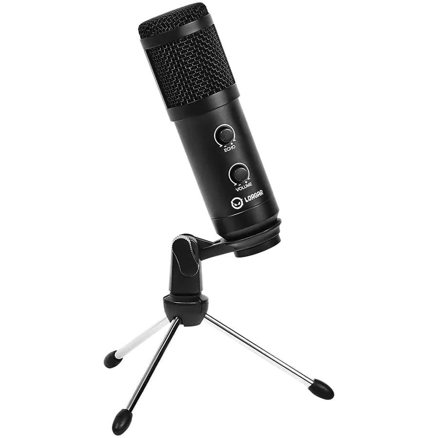 Lorgar Soner 313, Gaming Microphones, Black, USB condenser microphone with Volume Knob & Echo Kob