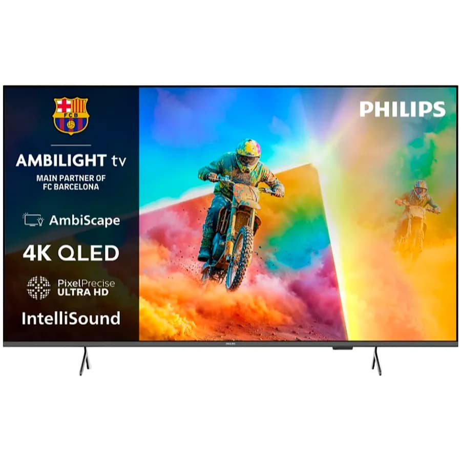 PHILIPS TV QLED 55PQS8501/12, AMBILIGHT 4K QLED TV, 139 cm (55''), Titan OS, AmbiScape, Airplay, P5 Image processor, Dolby Atmos