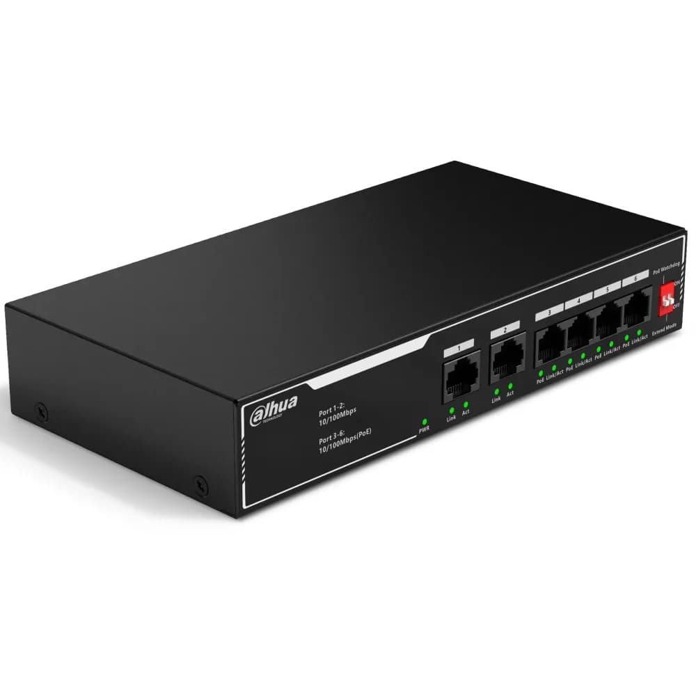 DAHUA 6-Port Unmanaged Gigabit PoE Switch with 4-Port PoE