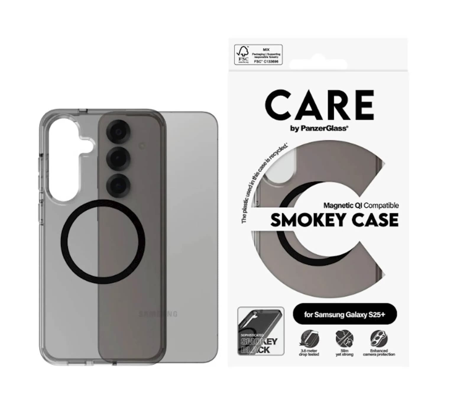 PanzerGlass Zaštitni okvir Care S25 Plus Smokey Black
