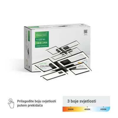 Stropna dekorativna svjetiljka Green Tech 136W, 3CCT
