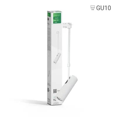 Šinska svjetiljka Green Tech, GU10, IP20, bijela