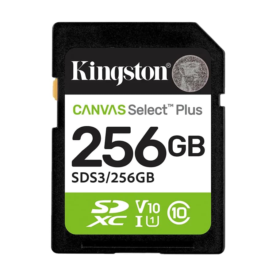 Micro SD card Kingston 256 GB SDCS3/256GB Class10 Canvas Select Plus SD adapter;100MBs Read,Class 10 UHS-I