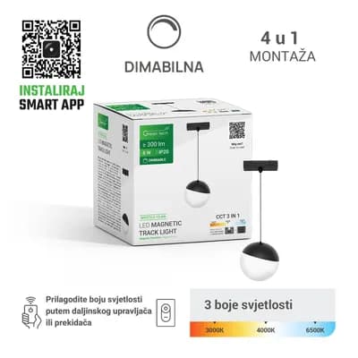 LED magnetna svjetiljka Green Tech "MYSTYLE" 6W, 3CCT, Dim./ Smart Lamp APP