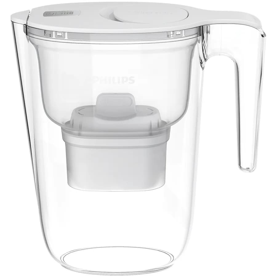 PHILIPS water filter jug AWP2943WHT/58, Micro X-Clean Softening+, digital timer, white