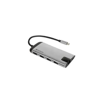 USB-C hub Verbatim, 1x USB 3.1 Gen1, 3x USB 3.0, HDMI 4K(30Hz), SD/MicroSD, RJ45