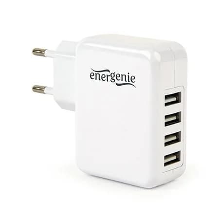 USB univerzalni strujni punjač GEMBIRD, 4-port, 5V, 3,1A, EG-U4AC-02, white