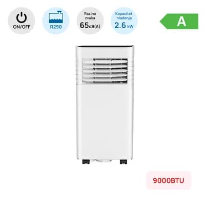 Prijenosna klima Chigo 9000BTU, 2.6kW, A, R290, bijela