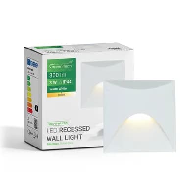 LED ugradna zidna svjetiljka Green Tech 3W, 3000K IP44, bijela