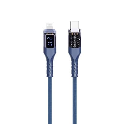 C na lightning kabel Gigatech XB819 1m, 27W, s LED display-om, plavi