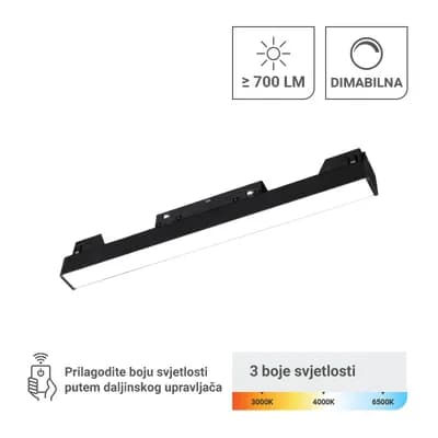 LED magnetna svjetiljka Green Tech 10W, 3CCT, IP20, OSRAM LED, crna boja