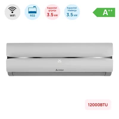 Klima Chigo 12000BTU, 3.5kW, A++, R32, -25°C ~ 50°C, s grijačem, WiFi, siva