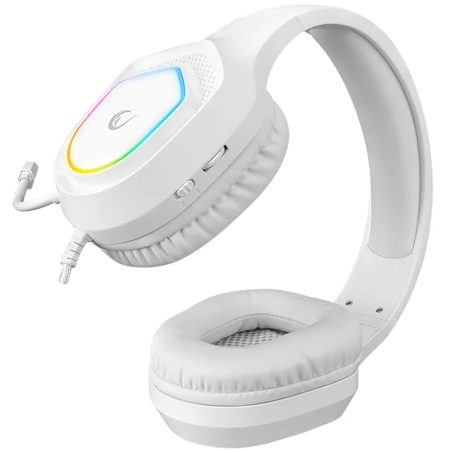 Slušalice sa mikrofonom gaming RAMPAGE RM-K90 VECTOR white, RGB LED, Type-C, 40533