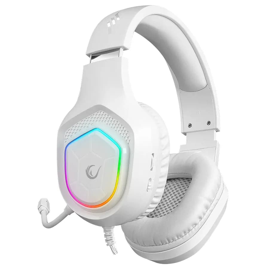 Slušalice sa mikrofonom gaming RAMPAGE RM-K90 VECTOR white, RGB LED, Type-C, 40533