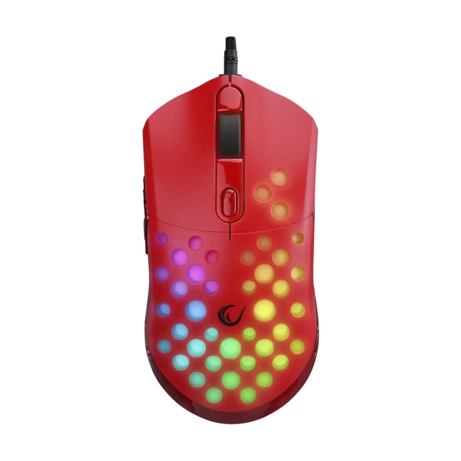 Miš gaming RAMPAGE SMX-R66 ROCKET Ultra Light Red RGB LED 12000dpi, 34832