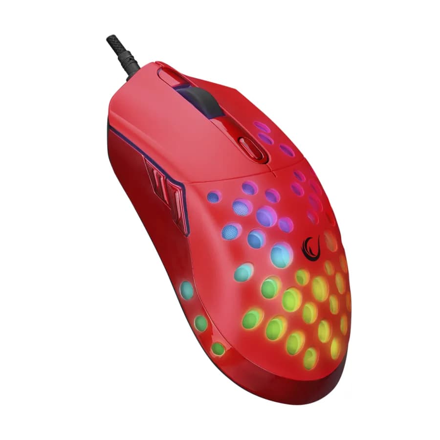 Miš gaming RAMPAGE SMX-R66 ROCKET Ultra Light Red RGB LED 12000dpi, 34832