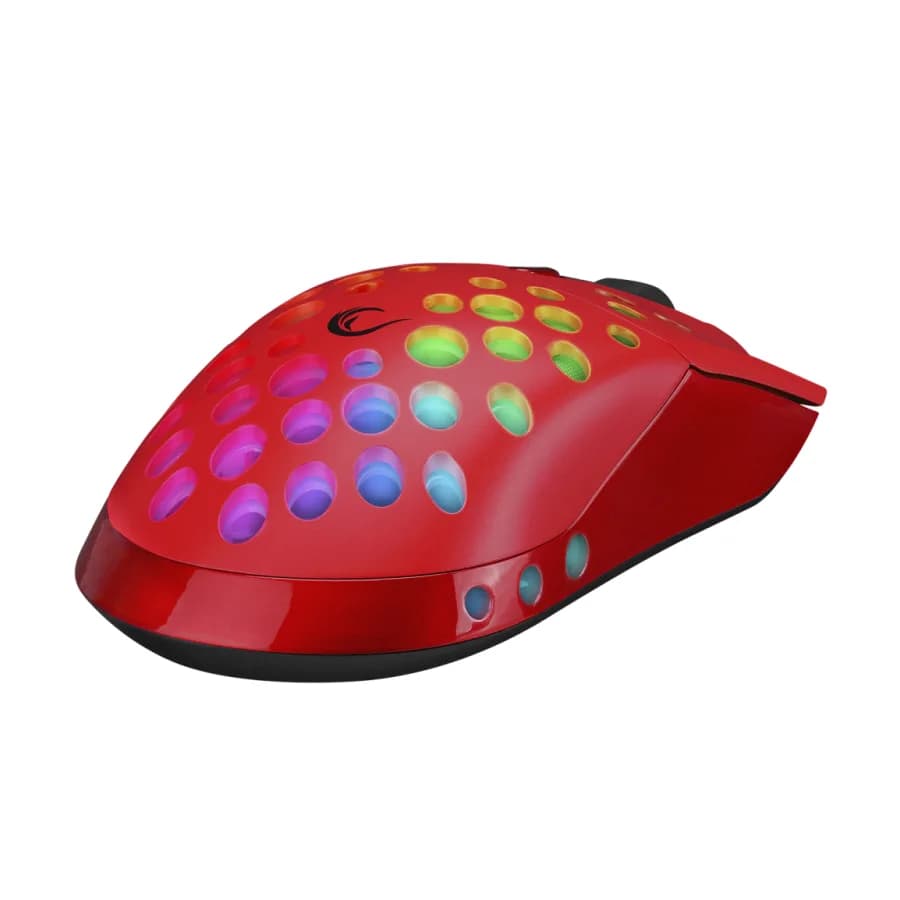 Miš gaming RAMPAGE SMX-R66 ROCKET Ultra Light Red RGB LED 12000dpi, 34832