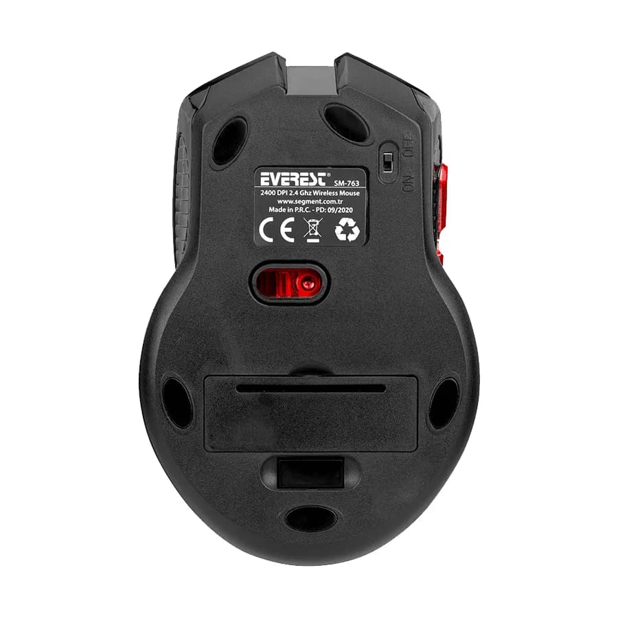 Miš wireless Everest SM-763 Red 6D 2400DPI 2.4Ghz Black Gaming Led Illuminated