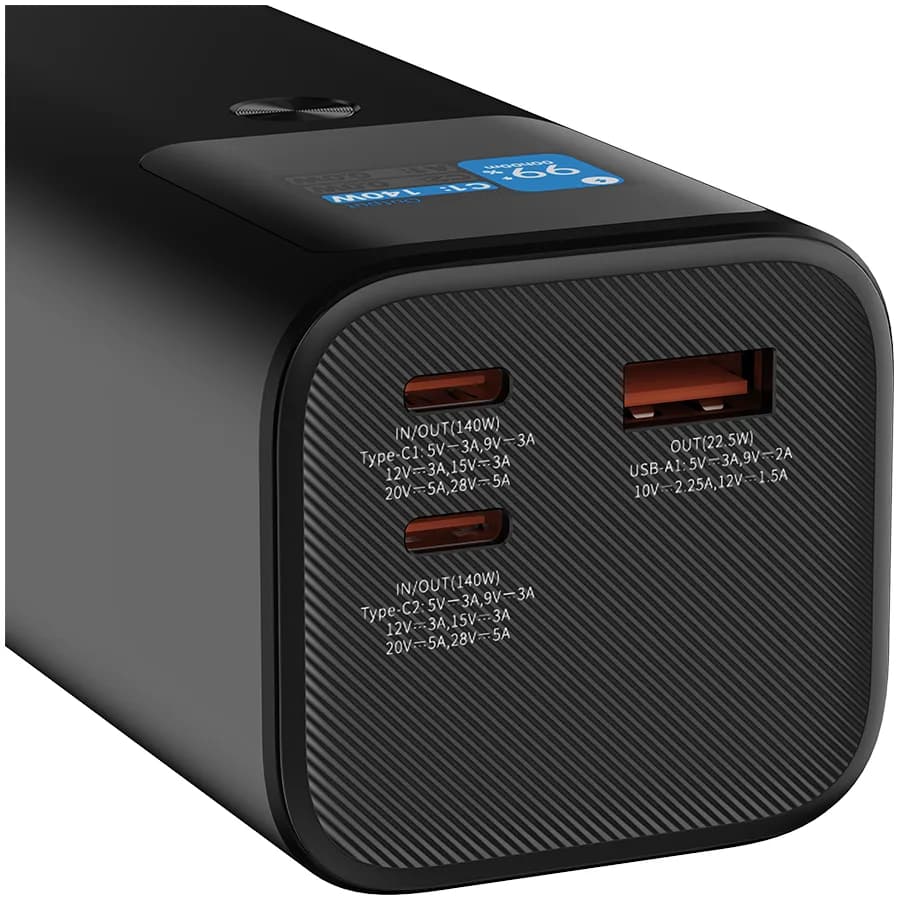 CANYON power bank PB-2010 TFT 27000 mAh 97.2Wh PD140W QC 3.0 Tamno sivi