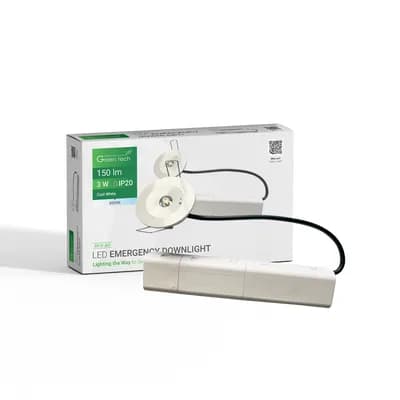 LED ugradni downlight za nužnu rasvjetu Green Tech 3W, 6000K